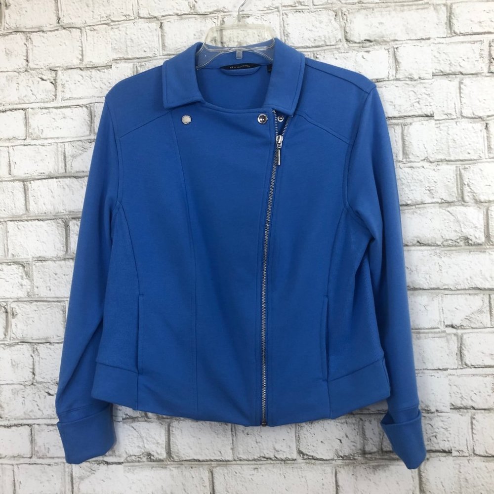 H by Halston French Terry Motorcycle Jacket U26